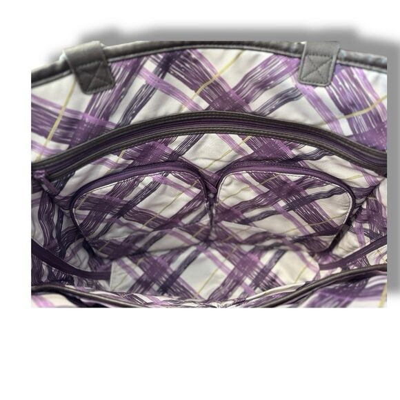 Thirty One Tote Double Take Tote Quilted Diamonds Travel Bag Purple - Picture 8 of 16